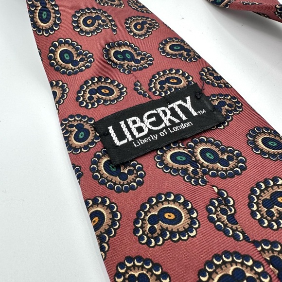 Liberty of London Rust Brown Bubble Paisley Tie - Picture 8 of 8